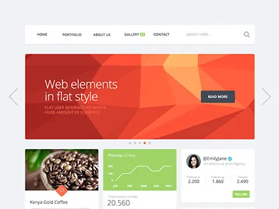 Flattastic Pro elements flat gui interface kit psd ui ui kit web