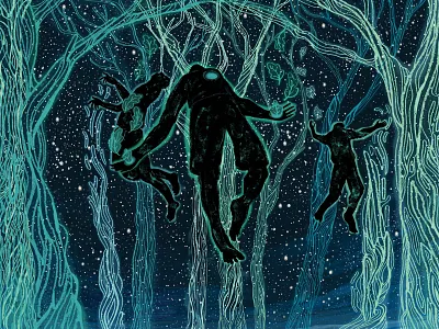 The Visitors digital giclee print gig poster illustration photoshop