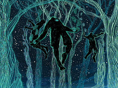 The Visitors digital giclee print gig poster illustration photoshop