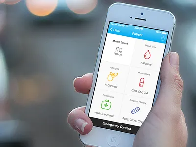 Patient Card (iOS7) accidents emergency card health ios7 patient patient card sketch