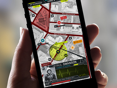 WIP AR game map ar augmented reality fantasy game map mobile spy tech ui