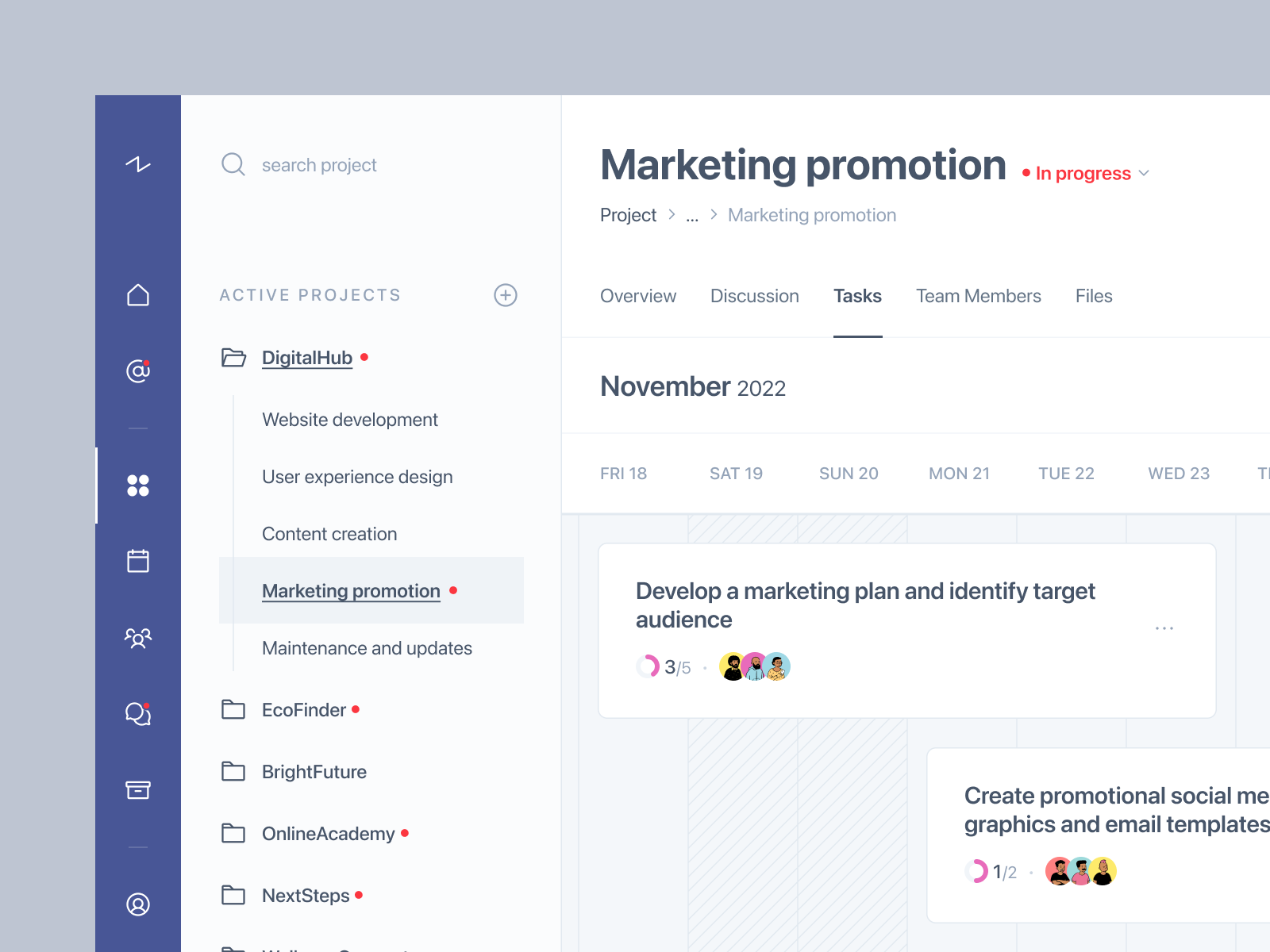 Lahtask - Task Management Web App app board concept dashboard management manager marketing project project overview subtask task timeline ui user experience user interface ux web app