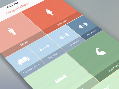 Vitogo Registration View app clean colorful fitness flat icons ios ios7 iphone registration ui workout