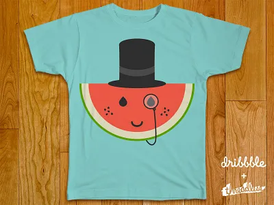 Fancy Melon Shirt hat melon monocle seeds top vector watermelon