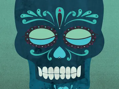 Sugar Skull Illustration 2.0 bright decorative illustration in progress intricate pattern process rebound skull sugar sugar skull texture