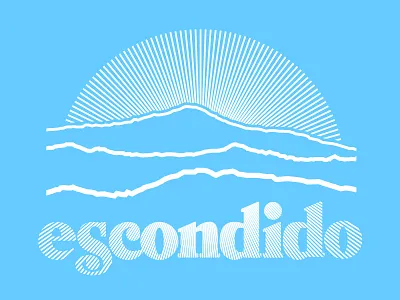 Escondido T-Shirt blue california escondido hills retro serif sunburst t shirt type typography vector white