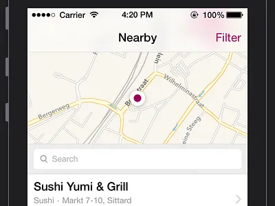 Nearby Restaurants iOS7 eet.nu ios7 nearby restaurants sketch