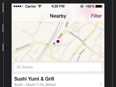 Nearby Restaurants iOS7 eet.nu ios7 nearby restaurants sketch