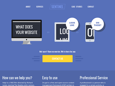 Responsive Devices Blues design interface responsive sentinel active service site ui web