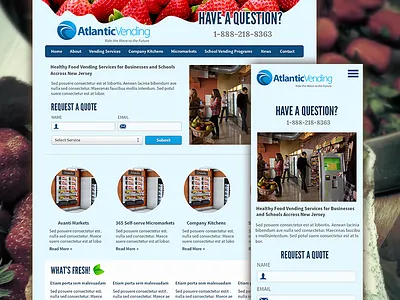 site design . blue blurred food header ipad iphone responsive site waves webdesign website wordpress