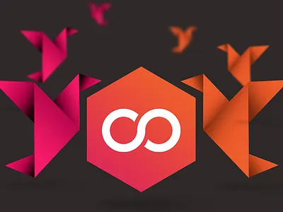 Stackdot Logo & Origami brand depth gradient infinity logo origami pastel stackdot