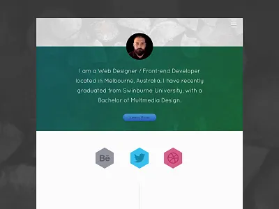 Person Folio ~ Idea One clean folio green one pager personal foilo personal site portfolio quicksand typography white