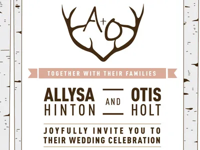 A Very NW Wedding Invite colors invite layout trees type wedding wedding invitation woods