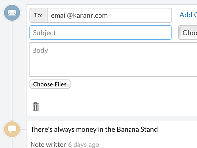New Email Form activity bootstrap closeio crm email form sales timeline
