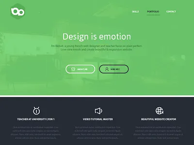 New personal website flat landing onepage portfolio