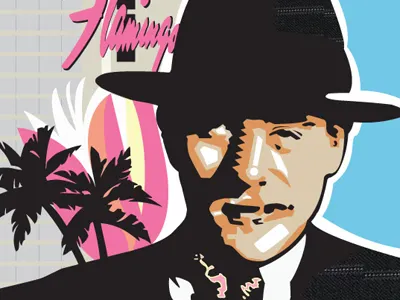 Bugsy Siegel cut paper illustration illustrator sharpie