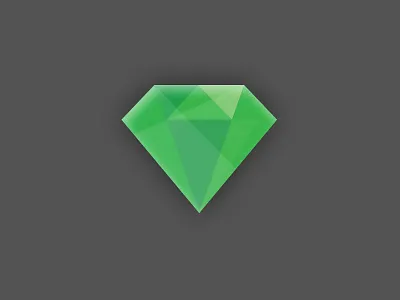 Emerald angles diamond emerald green reflection shading vector