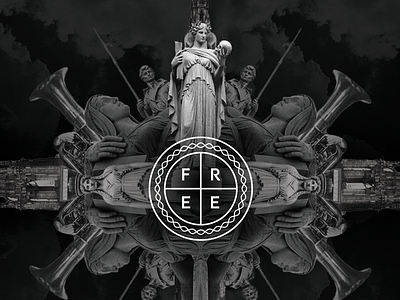 Album Art for a mixtape titled "Free" album art badge black and white dark icon mixtape modern music photoshop roman style