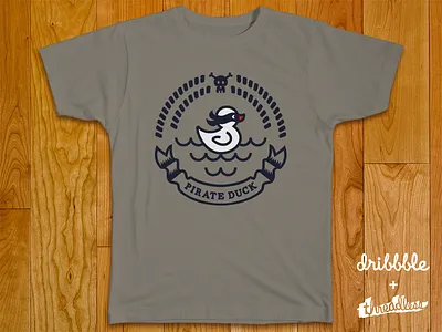 Pirate Duck beer bone deer drunk duck logo pirate ribbon rope skull tavern waves