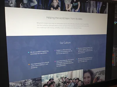 Mixpanel Career Landing Page blue careers icons landing page mixpanel noise proxima nova stratum team