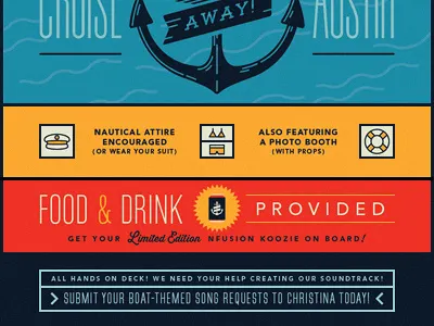 nFusion Boat Party Poster anchor boat lake nautical nfusion party poster