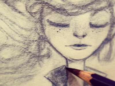 Shot #1172784 girl hair illustration sketch