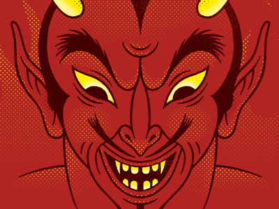 Idle Hands Do The Devil's Work devil evil hand lettering illustration proverbs red typography
