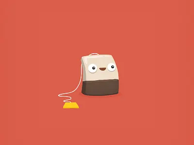 Golden Crumpets - Tea Bag cartoon colourful cute digital golden crumpets holler illustration pitch string tea bag