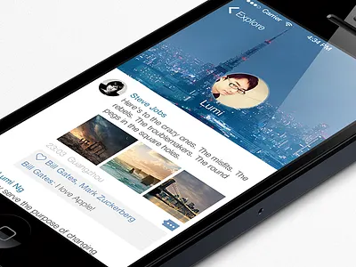Unofficial Redesign for WeChat Moments interface ios social