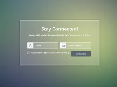 Subscribe to Newsletter blur blurred button form glass logicart newsletter subscribe ui user ux