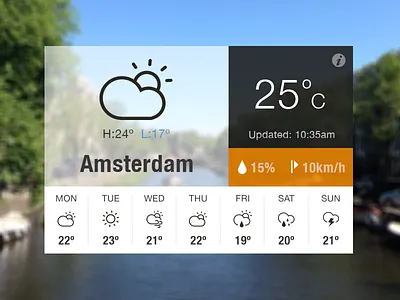 Temperature card II icons ux design weather