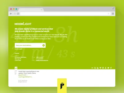 MoonLight Coming Soon Page clean coming soon green html under construction