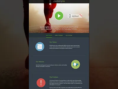 Sportizingme Home app bootstrap flat design home landing page layout mobile one page sport ui web design website