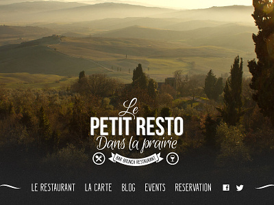 Le petit resto dans la prairie - Homepage ui ux webdesign