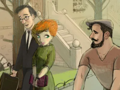 life scene character illustration