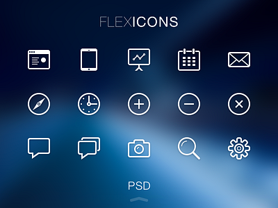 FlexIcons Free PSD flat flexicons free freebie icon icons psd ui