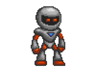 Badbot pixel art platformer character robot