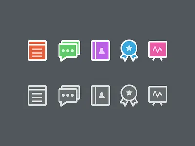 Colorful Icon Set contacts dashboard icons messages mule services set stats sticker telerivet
