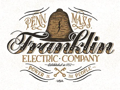 Franklin Electric Company - Final apparel branding custom handmade lettering logo ornamentation type typography vintage