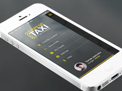 Side Menu app interface ios7 taxi ui