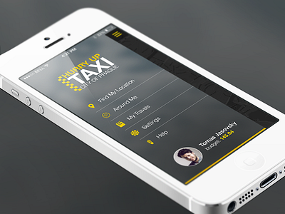 Side Menu app interface ios7 taxi ui