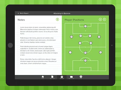 Elite Scout - Pitch branding graphic design green icons interface ipad scouting soccer tablet ui web