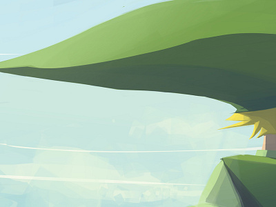 The Wind Waker blue digital paint green link zelda