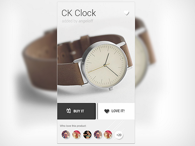 Product Element for e-commers web site angeloff clean clock e commerce faces gray minimalistic product round corners share simple