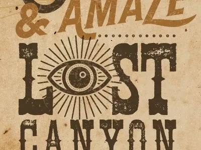 camp type camp eye illusion magic shine stamp texture type wood