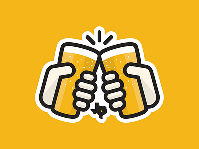 Cheers Yall beer cheers hands logo pint sticker texas
