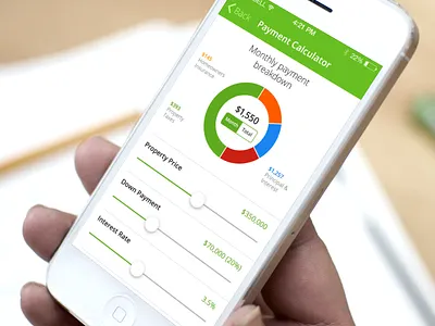 Trulia Payment Calculator calculator clean data flat ios ios7 light mortgage real estate simple ui