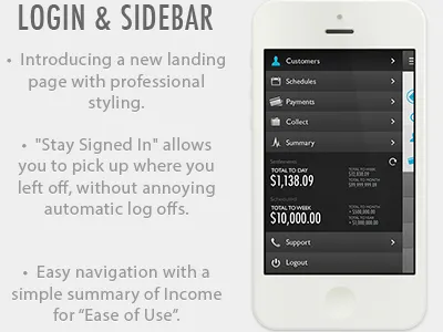 PaySimple WorkStudy clean financial flat ios minimal mobile mobile payment typography