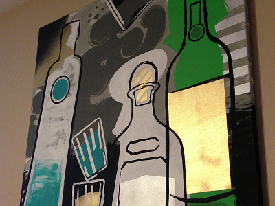 Spirits - Painting acrylic canvas ciroc illustration jameson painting patron spray paint