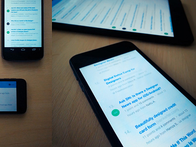 Designer News Responsive android app designer news ios layervault news